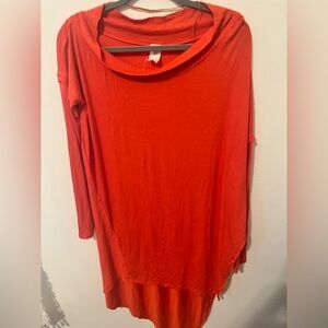 Free People "We The Free" Red Asymmetrical Tunic Dress - M